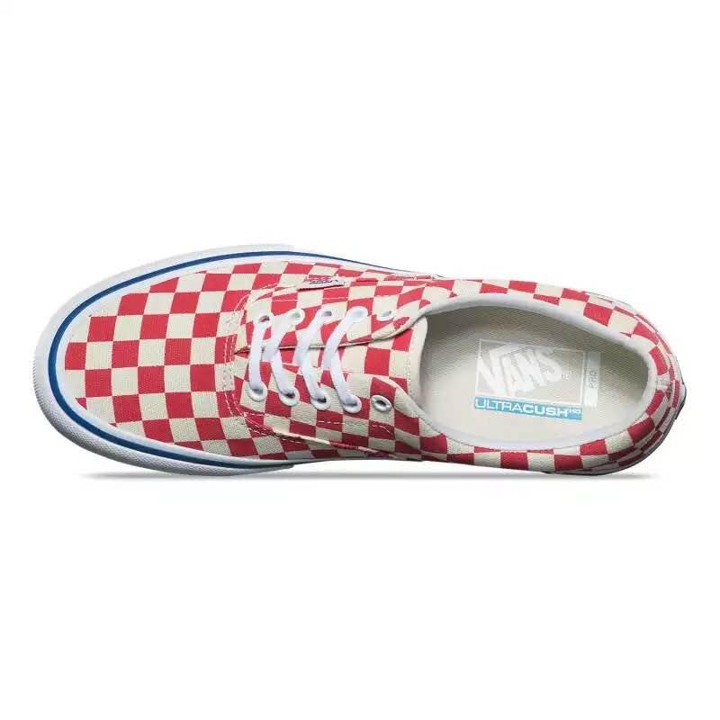 Vans Checkerboard Lite Men's Red and White Sneaker - Obeezi