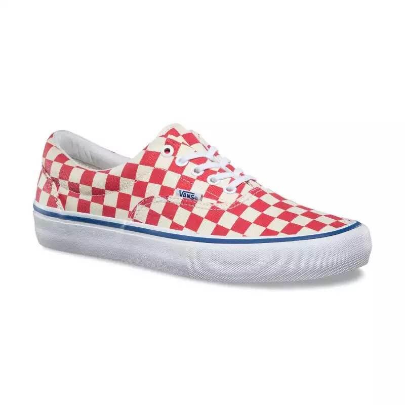 Vans Checkerboard Lite Men's Red and White Sneaker - Obeezi