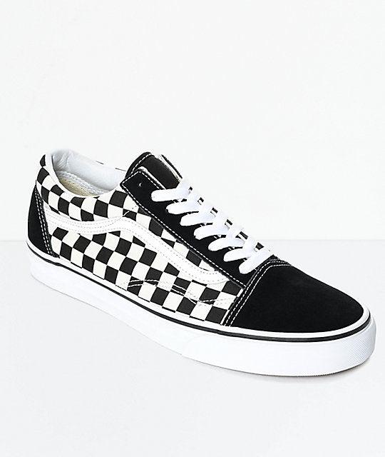 Vans Checkerboard Lite Men's Sneaker Black and White - Obeezi