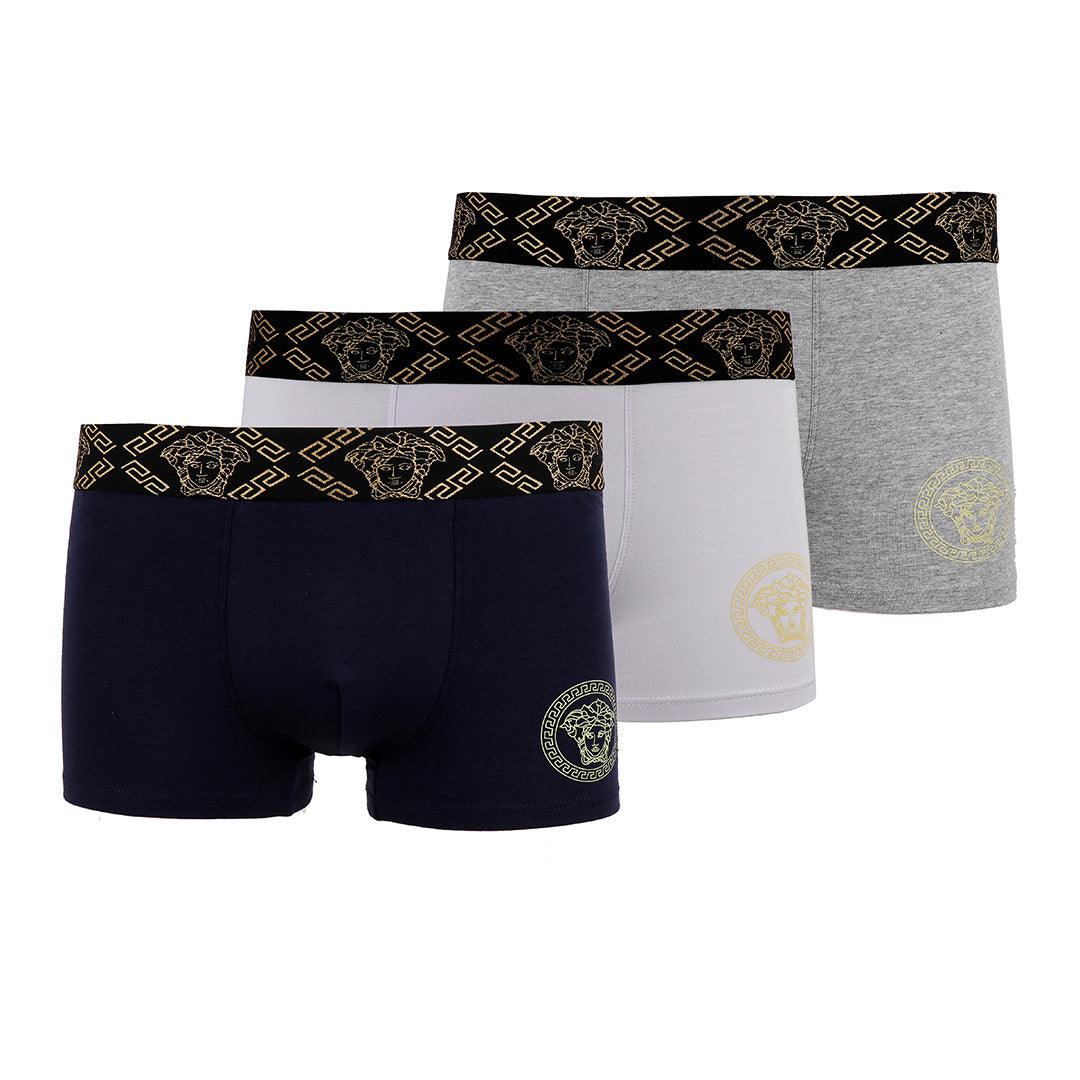 VE 3 IN 1 Pack Black White and Grey Net Boxers - Obeezi