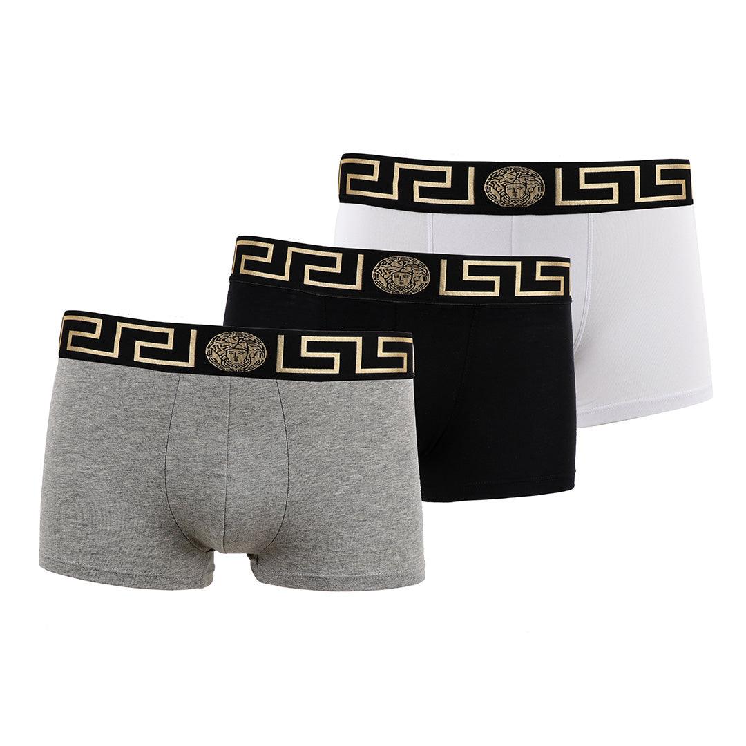 VE Crested Elastic 3 IN 1 Pack Black or Blue Red White and Grey Boxers - Obeezi