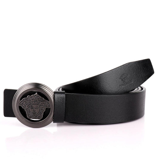 VER Medusa Round Buckle Belt -Black - Obeezi.com