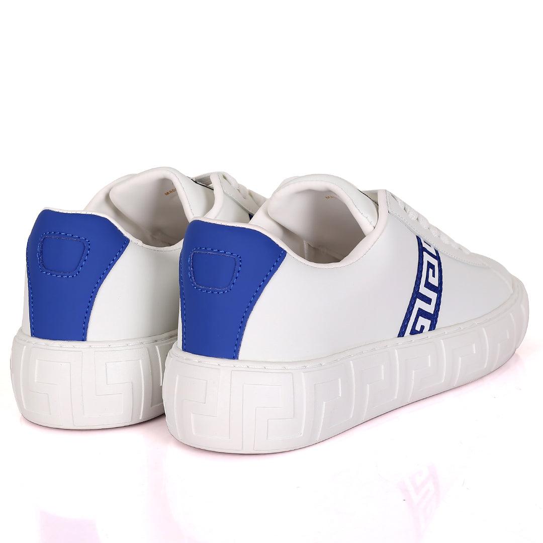 Vers Crested Belt Logo Designed White Sole Lace Up Sneakers - Obeezi.com