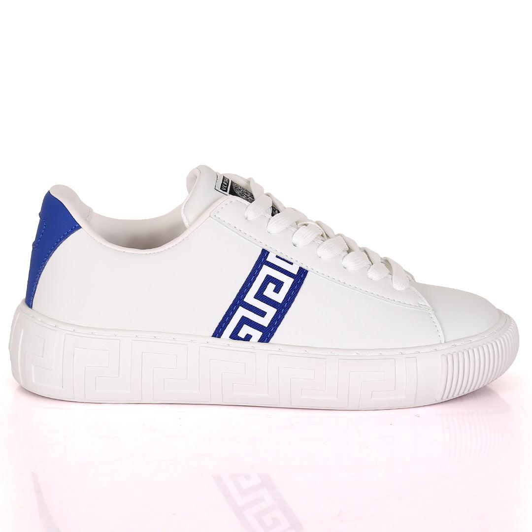 Vers Crested Belt Logo Designed White Sole Lace Up Sneakers - Obeezi.com