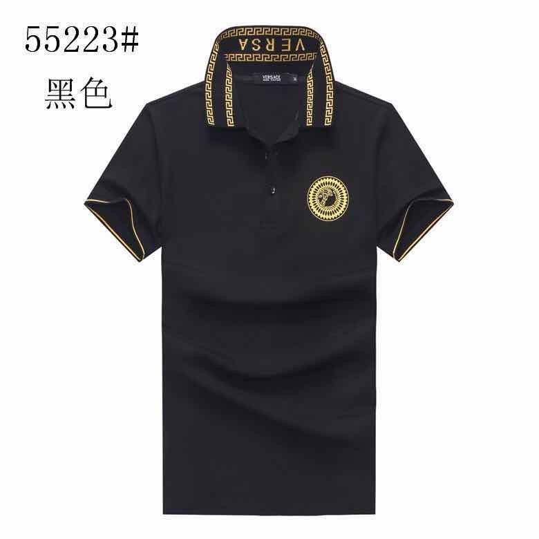Vers Crested Logo With Collar Design Black Polo Shirt - Obeezi