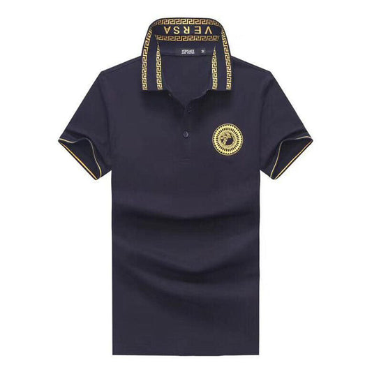 Vers Crested Logo With Collar Design NavyBlue Polo Shirt - Obeezi