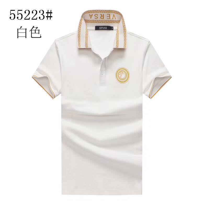 Vers Crested Logo With Collar Design White Polo Shirt - Obeezi