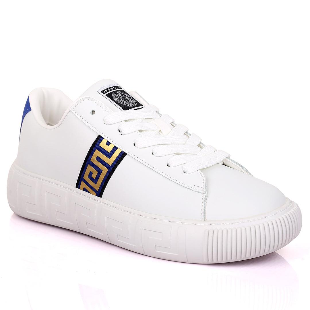 Vers Lace Up And Medusa Logo Designed Sneaker - White - Obeezi.com