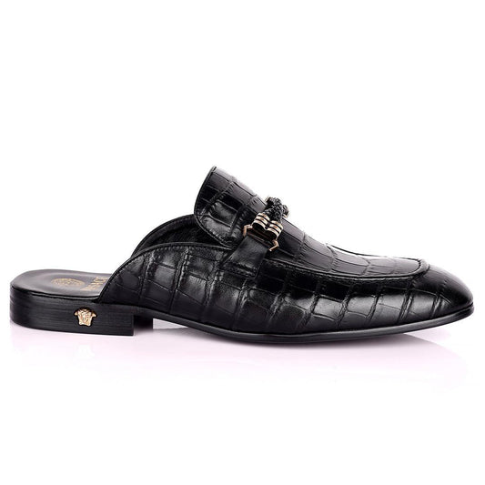 Vers Royalty Designed Black Croc Leather Shoe - Obeezi.com