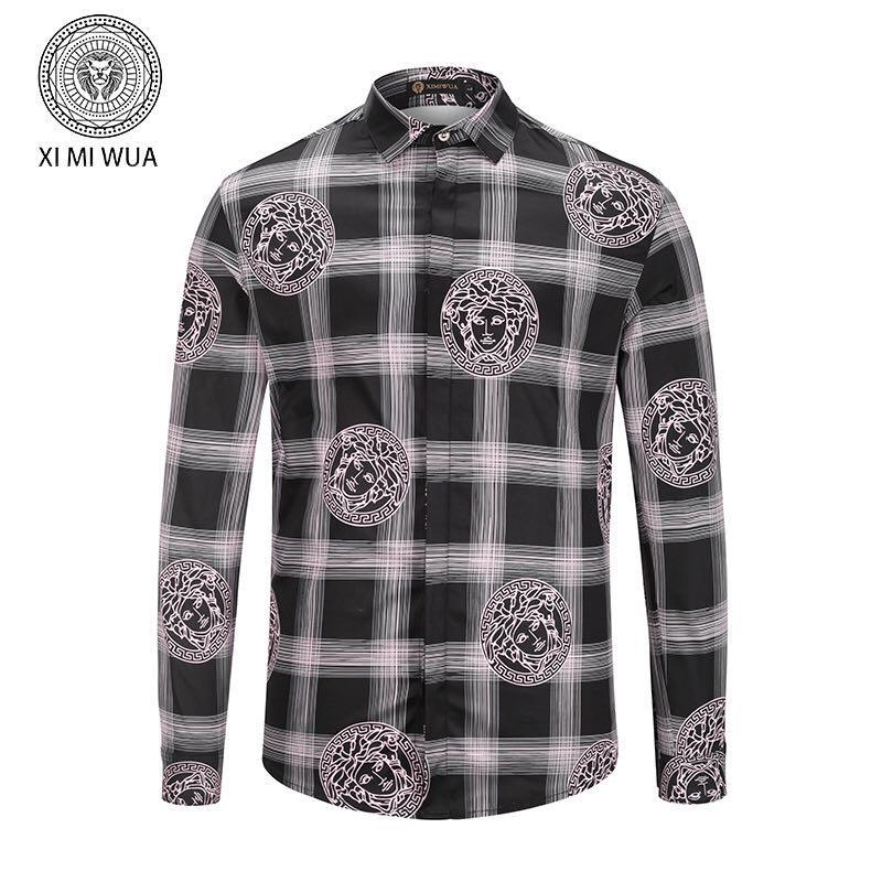 Versace Black Vintage Crested logo Men's Long Sleeved Shirt - Obeezi