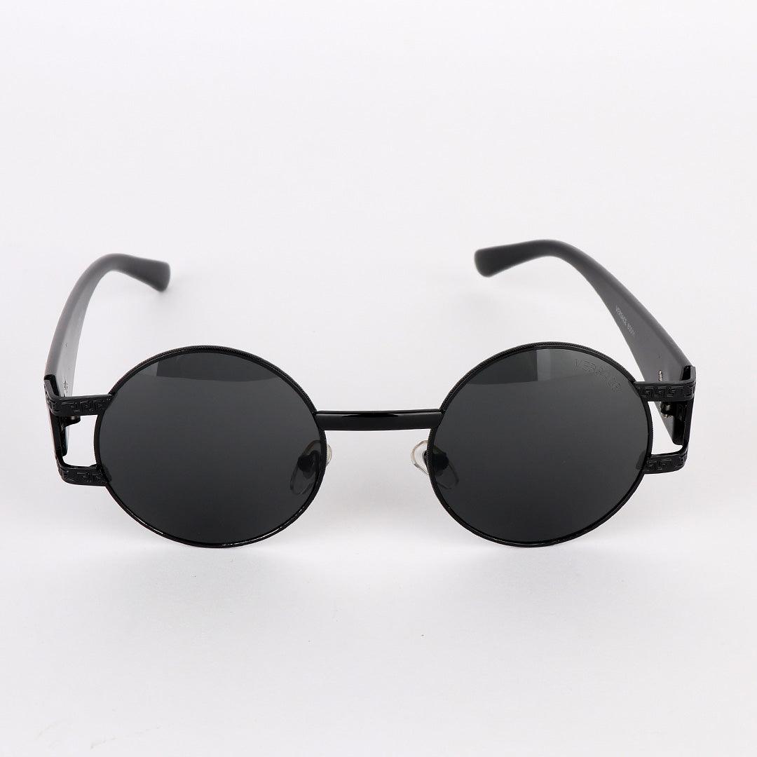 Versace Exclusive Round Black Crested Sunglasses - Obeezi.com