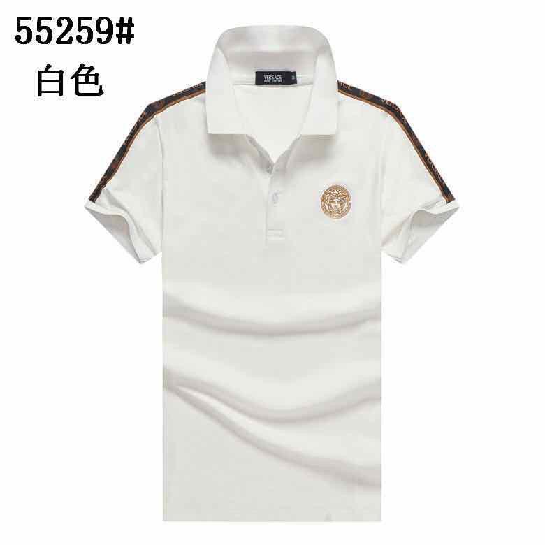 Versace Medusa Embroidered Cotton Polo Shirt-White - Obeezi