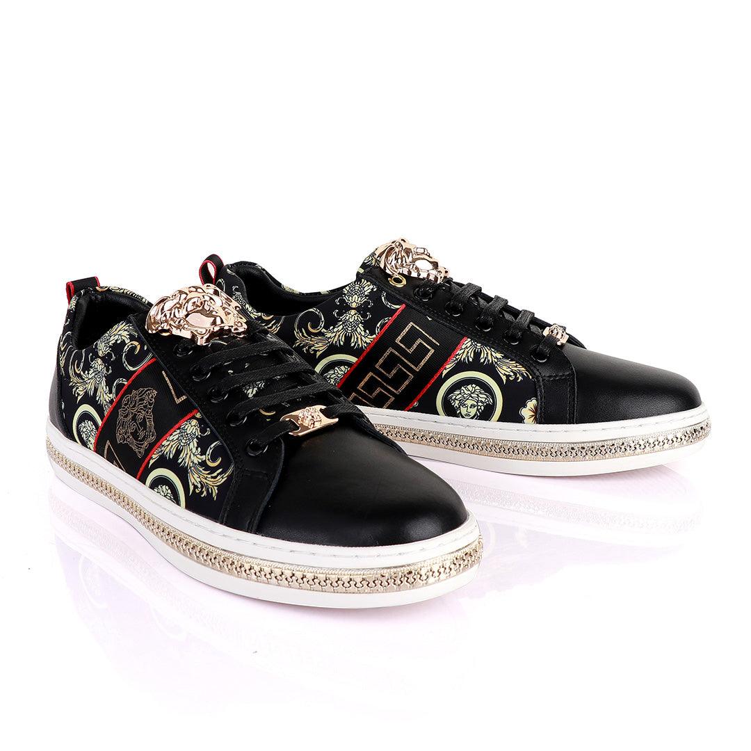 Versace Medusa Head Black and Vintage Sneakers - Obeezi