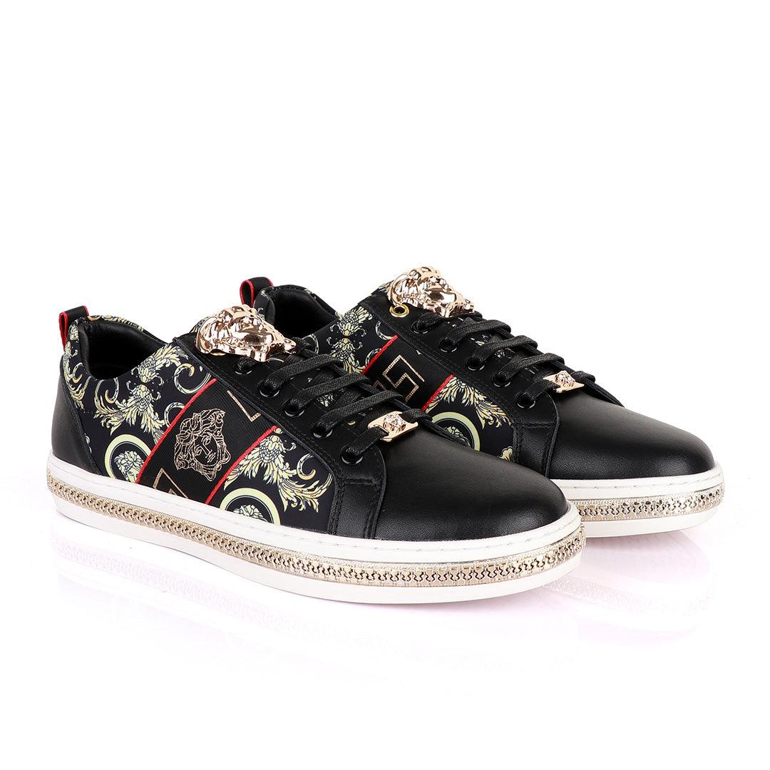 Versace Medusa Head Black and Vintage Sneakers - Obeezi