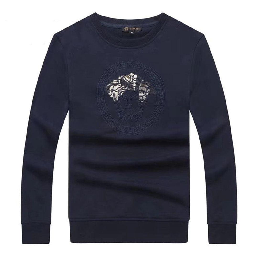 Versace Men's Long Sleeve NavyBlue sweat Shirts - Obeezi