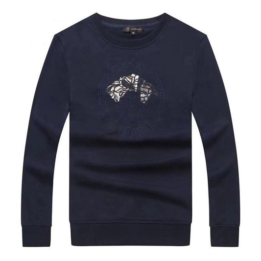 Versace Men's Long Sleeve NavyBlue sweat Shirts - Obeezi