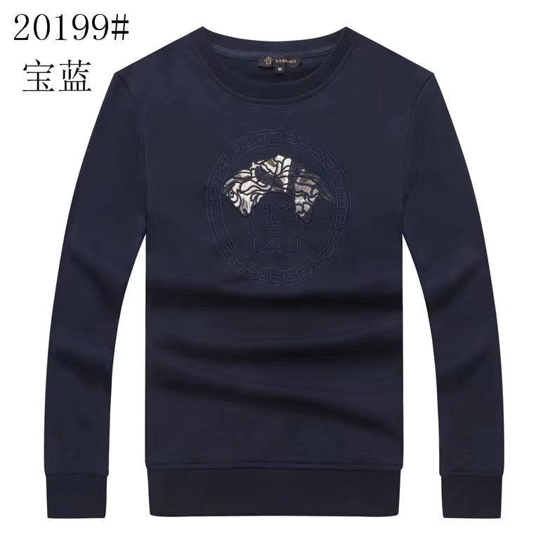 Versace Men's Long Sleeve NavyBlue sweat Shirts - Obeezi