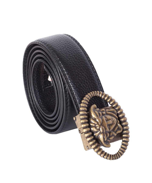 Versace Palazzo Leather Belt With Medusa Buckle Gold - Obeezi.com