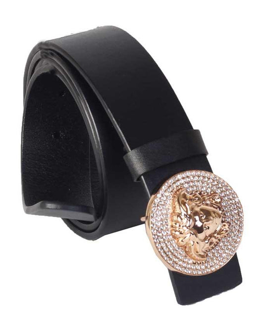 Versus Versace Stud Large Buckle Belt Black - Obeezi.com