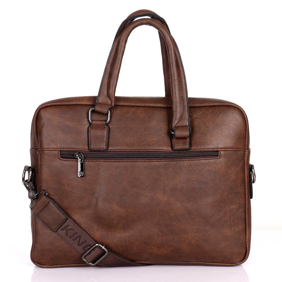 Videng King 2.0 Men's Authentic Leather Laptop Bag- Brown - Obeezi.com