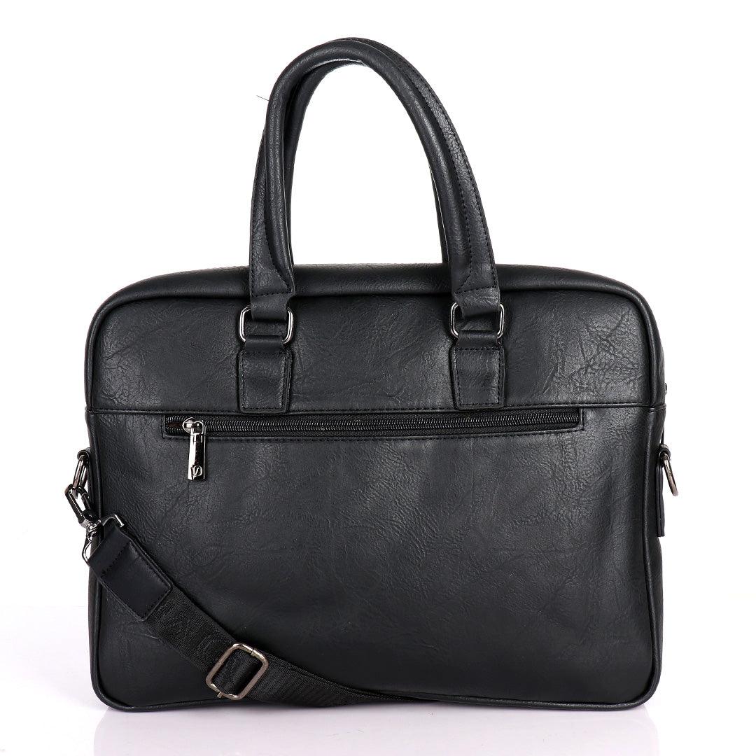 Kin Laptop Bag Videng King Men's Authentic Leather Laptop Bag- Black – OBEEZI