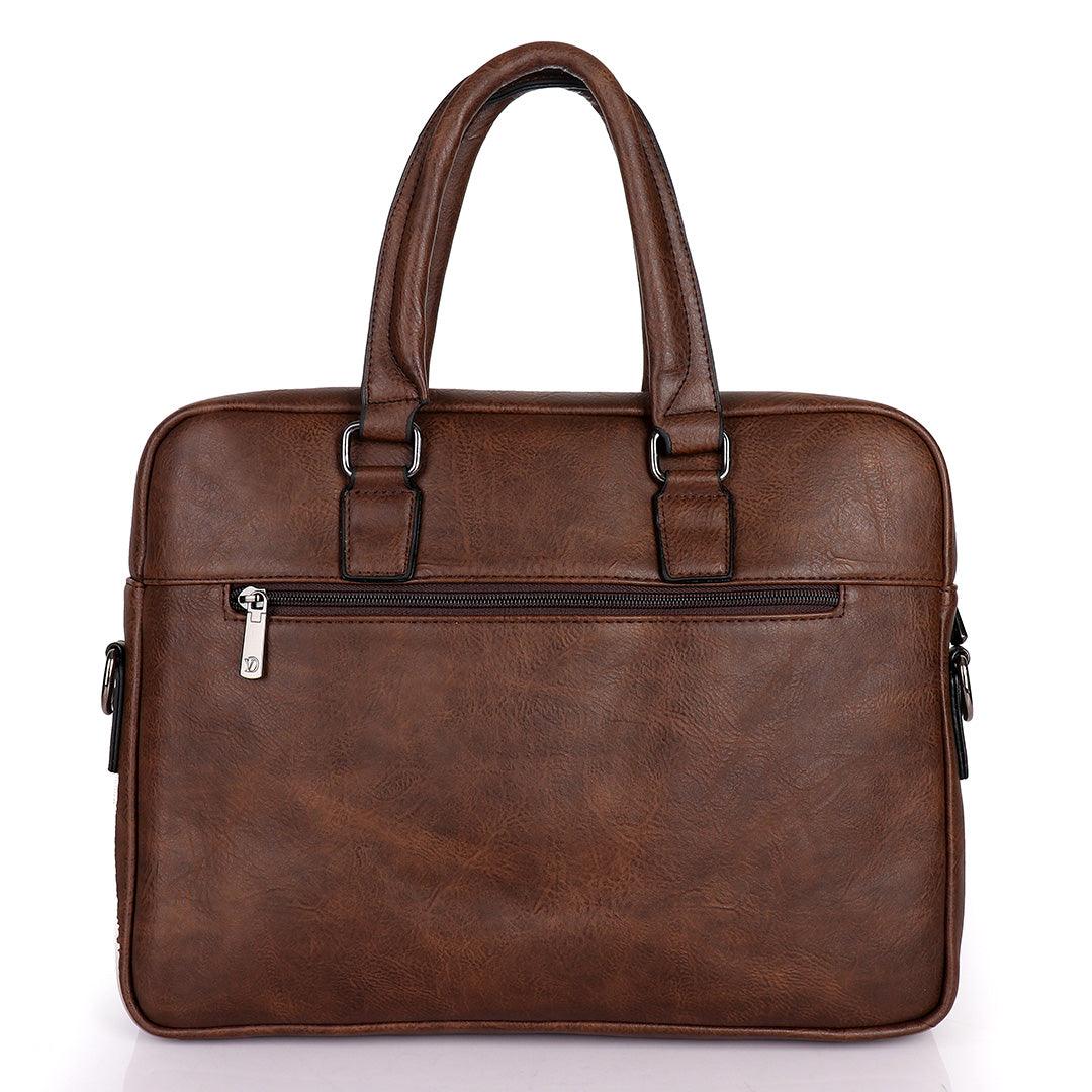 Videng King Men's Authentic Leather Laptop Bag- Brown - Obeezi.com
