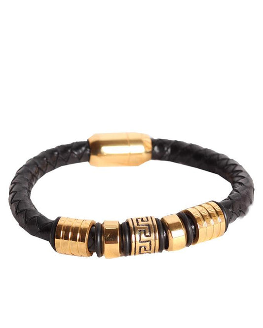 Vintage Anchor Bracelet Black and Gold - Obeezi.com