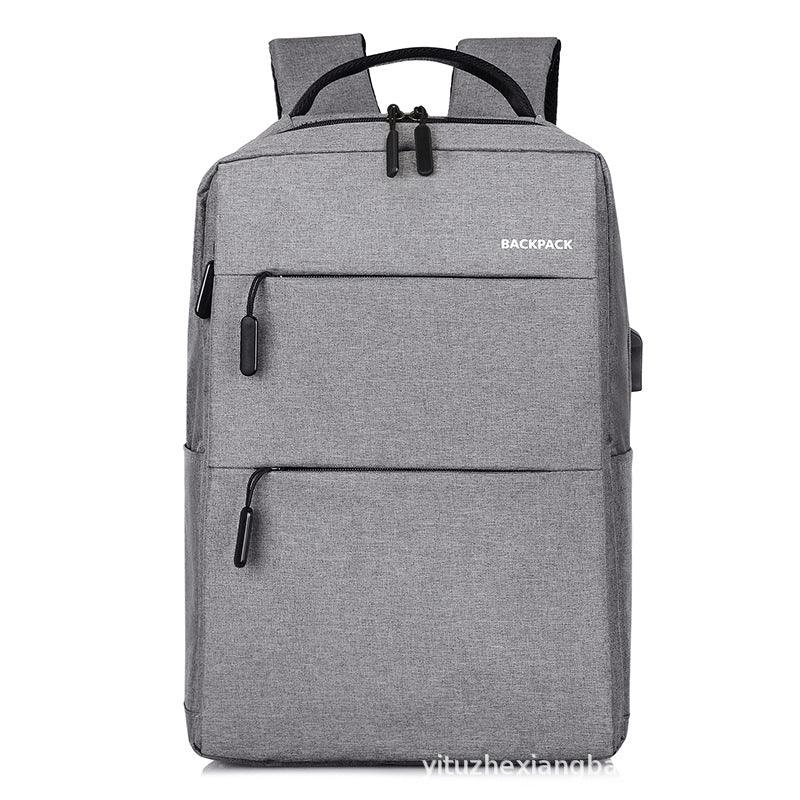 Vintage Backpack With USB Charging Ports- Ash - Obeezi.com
