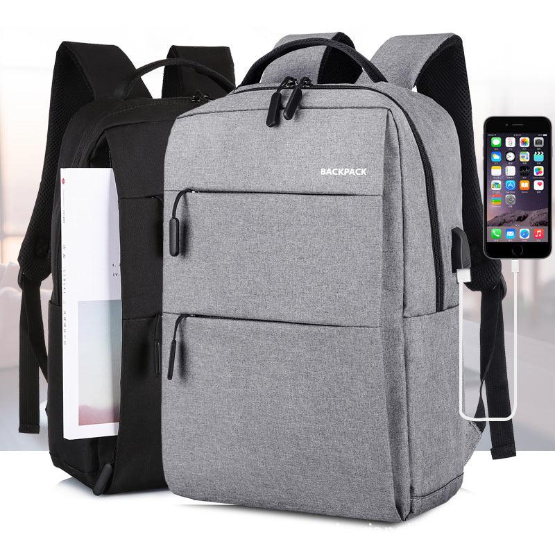 Vintage Backpack With USB Charging Ports- Ash - Obeezi.com
