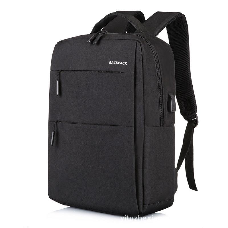 Vintage Backpack With USB Charging Ports- Black - Obeezi.com