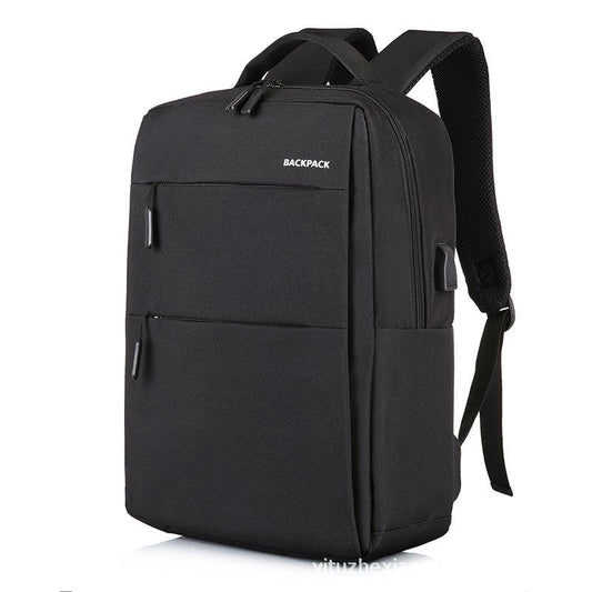 Vintage Backpack With USB Charging Ports- Black - Obeezi.com