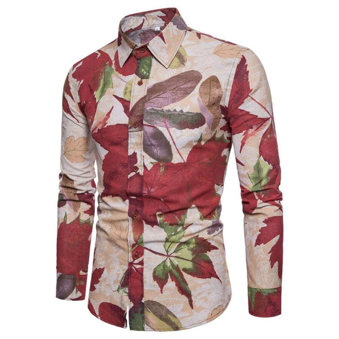 Vintage Brown Classic printing long sleeve shirts - Obeezi
