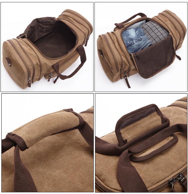 Vintage Canvas Gym Duffel unisex Travel Tote Bag - Obeezi.com