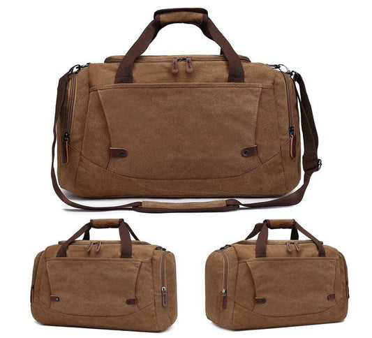 Vintage Canvas Large Capacity Travel Bag-Coffee - Obeezi.com
