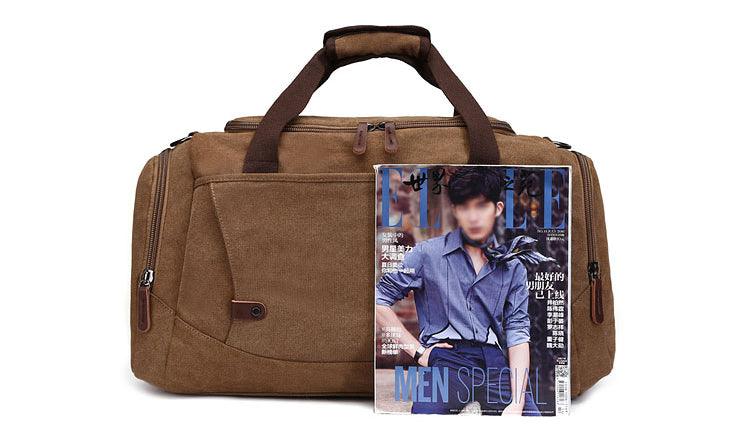 Vintage Canvas Large Capacity Travel Bag-Coffee - Obeezi.com