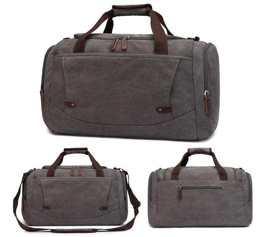 Vintage Canvas Large Capacity Travel Bag-Grey - Obeezi.com