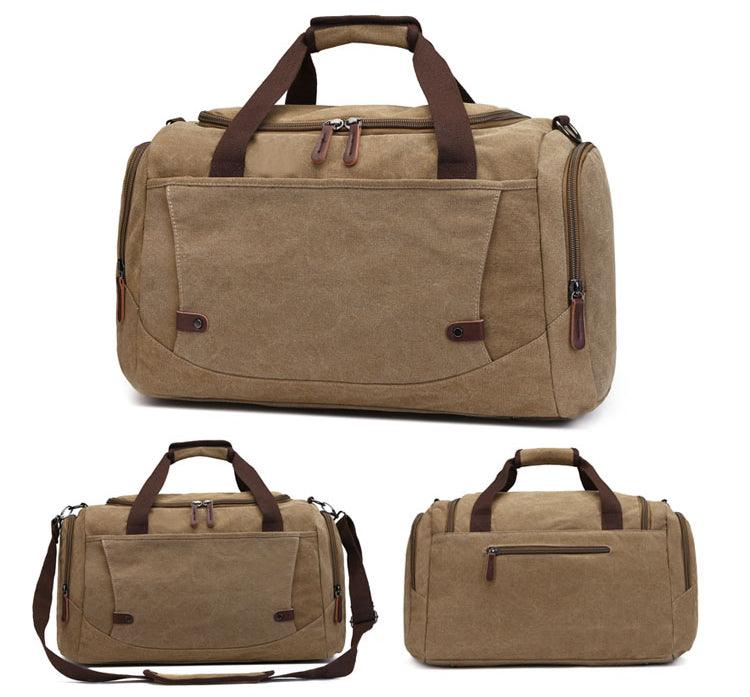 Vintage Canvas Large Capacity Travel Bag-Khaki - Obeezi.com