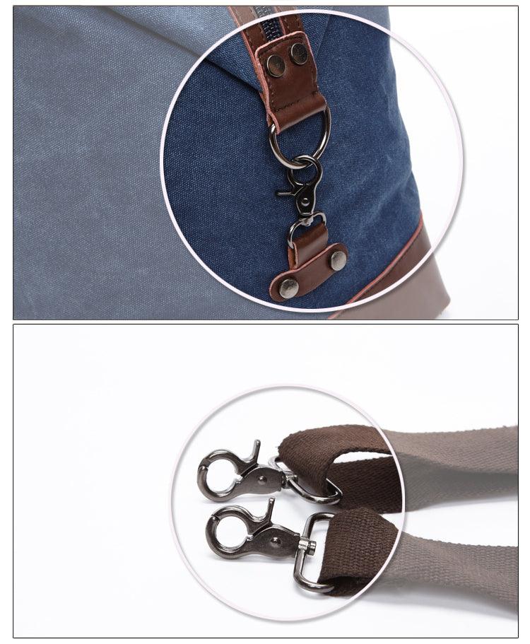 Vintage Canvas Large Capacity Weekend Tote Travel Handbag-Blue - Obeezi.com