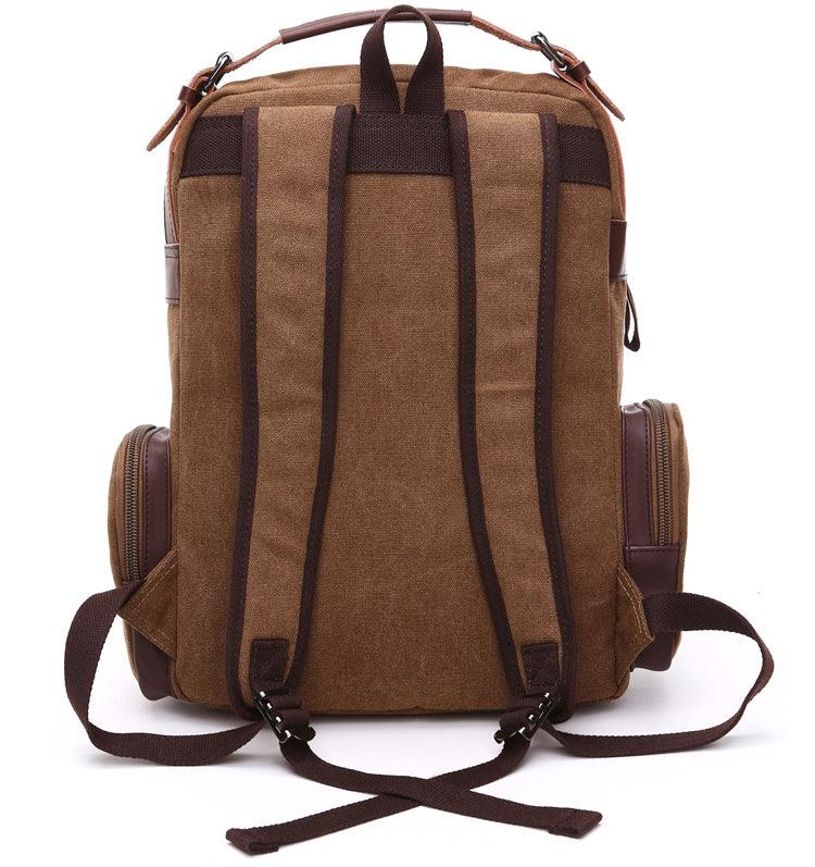 Vintage fashion Canvas High Capacity Laptop Travel Backpack-Black - Obeezi.com