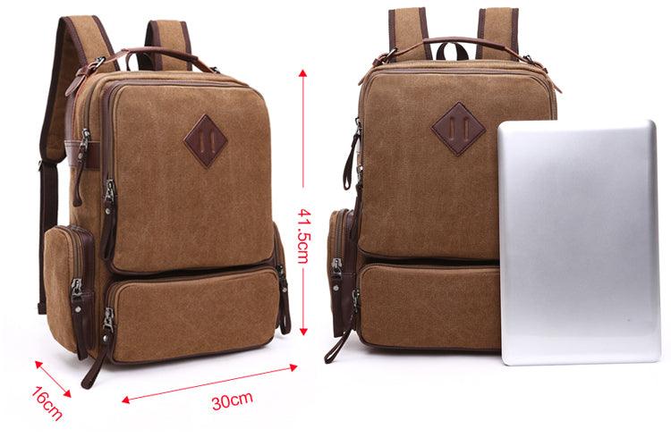 Vintage fashion Canvas High Capacity Laptop Travel Backpack-Blue - Obeezi.com