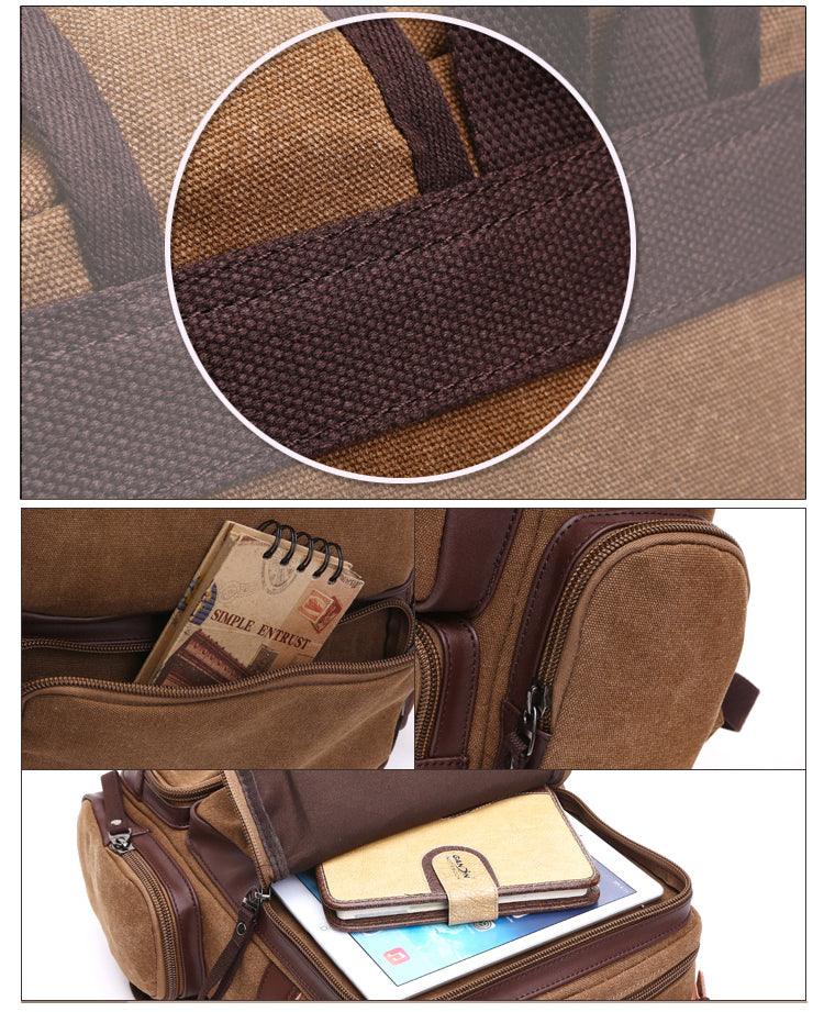 Vintage fashion Canvas High Capacity Laptop Travel Backpack-Blue - Obeezi.com