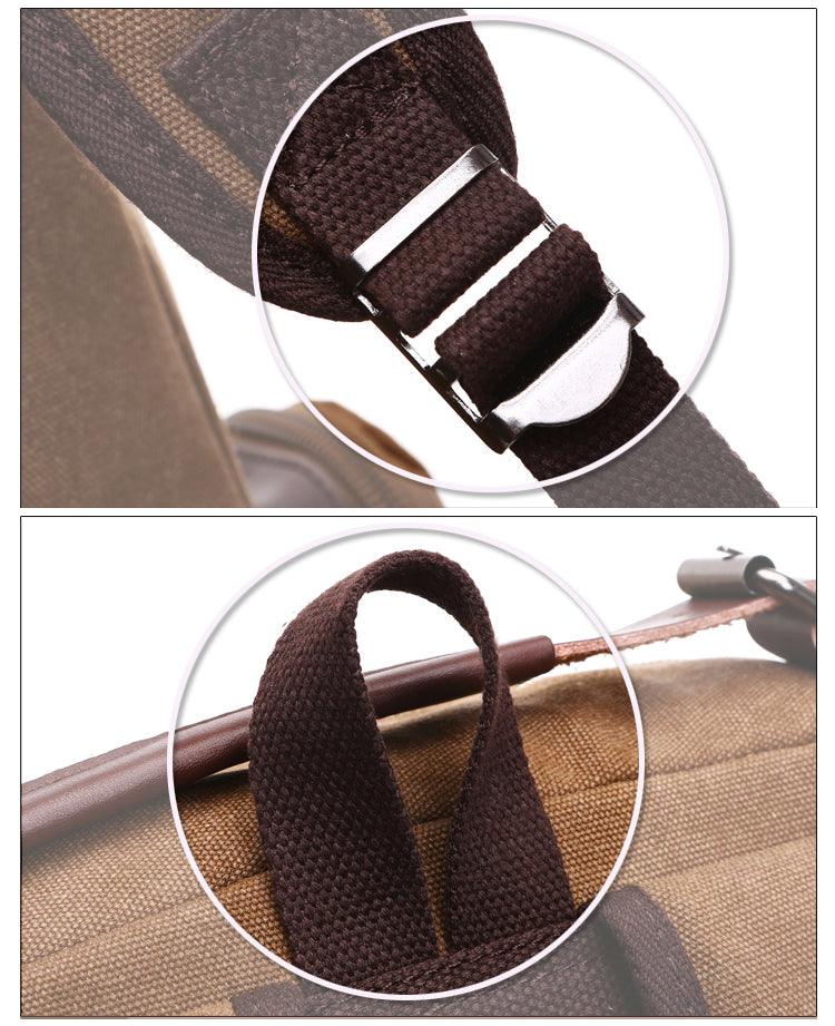 Vintage fashion Canvas High Capacity Laptop Travel Backpack-Coffee - Obeezi.com