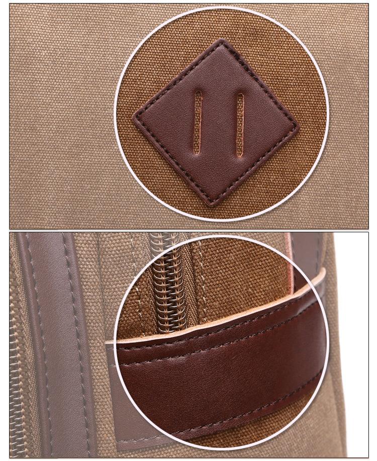 Vintage fashion Canvas High Capacity Laptop Travel Backpack-Khaki - Obeezi.com