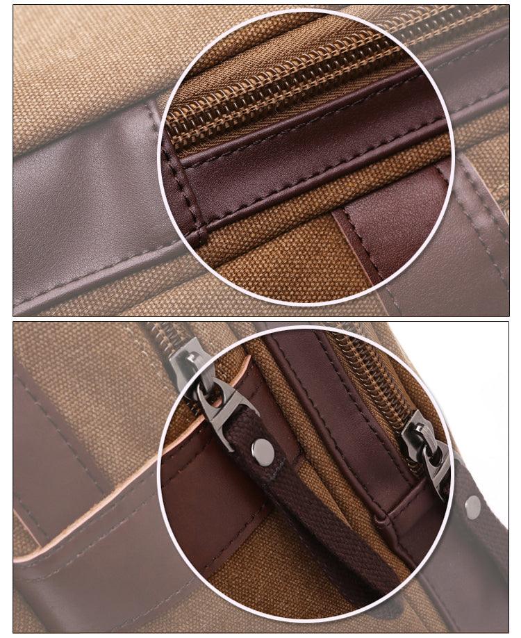 Vintage fashion Canvas High Capacity Laptop Travel Backpack-Khaki - Obeezi.com