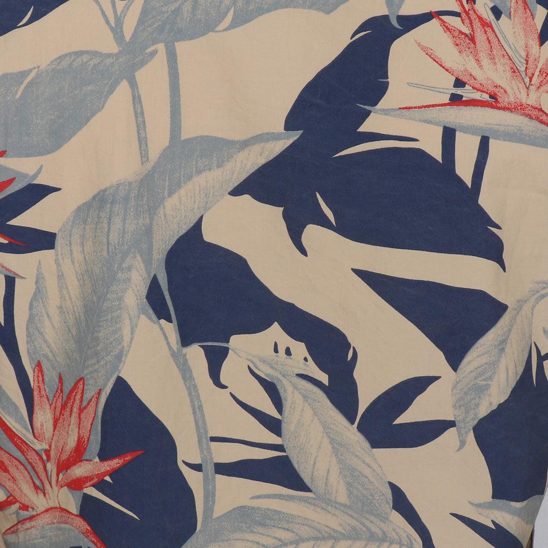 Vintage Floral flower Printed Long Sleeve Slim Fit Button Up-Brown - Obeezi