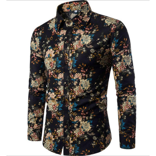 Vintage nature mixcolour longsleeve shirt - Obeezi