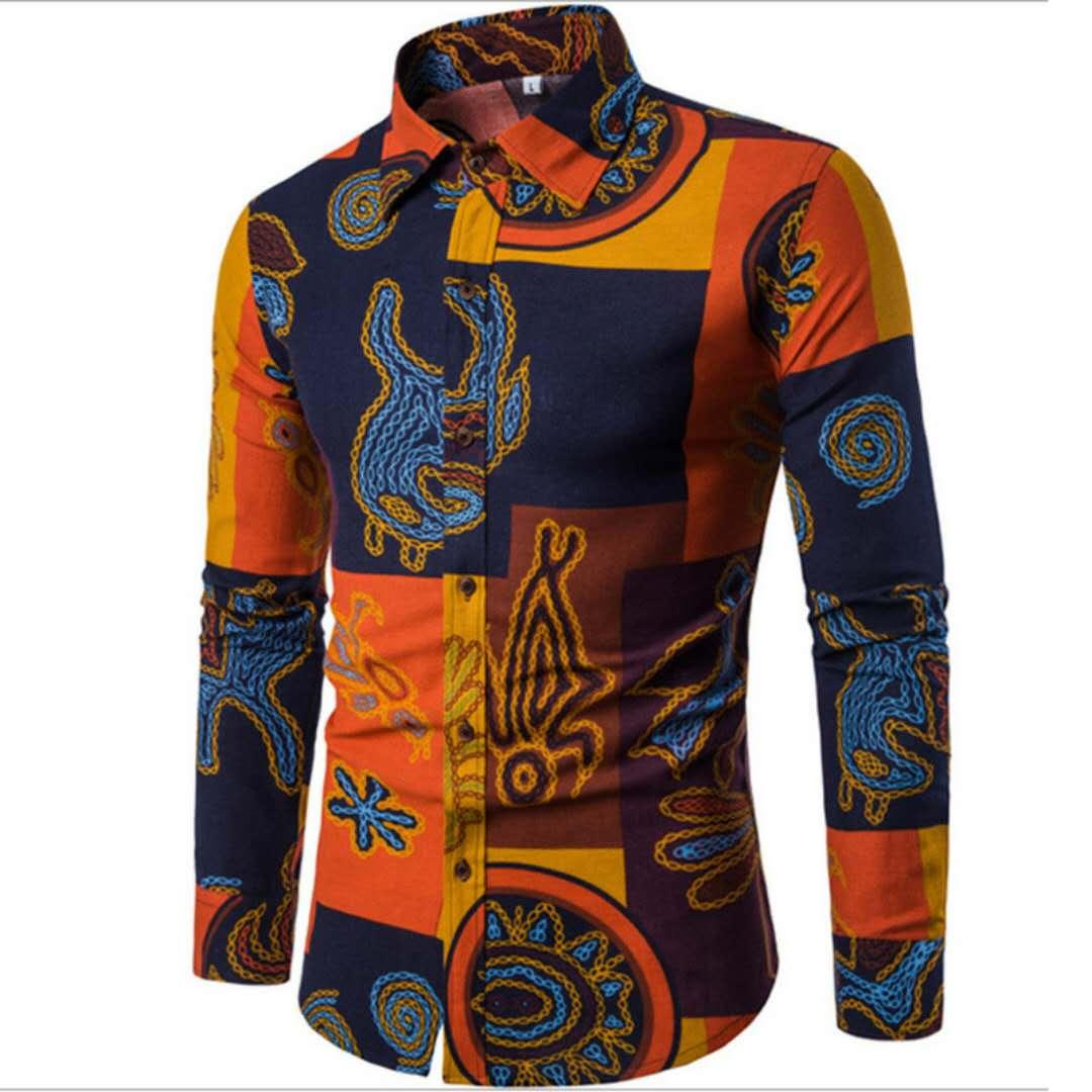 Vintage Trust Cotton multicolour Long Sleeve Regal Shirt - Obeezi
