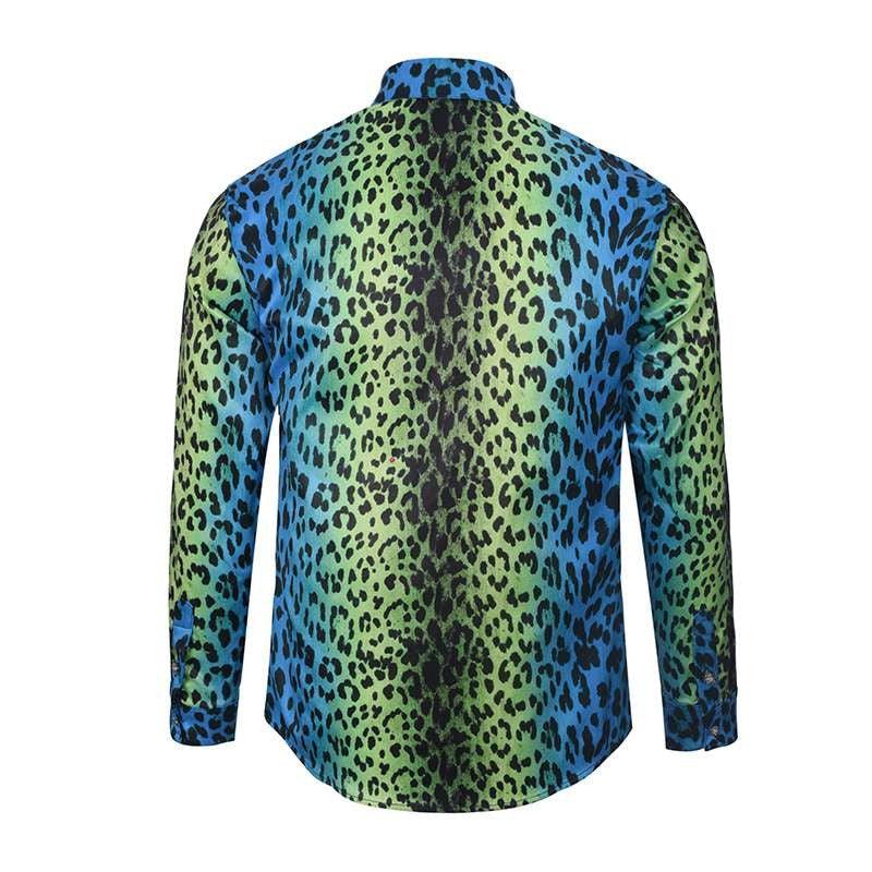 Vintage VE Leopard Palace Baroque longsleeve Shirts Blue - Obeezi