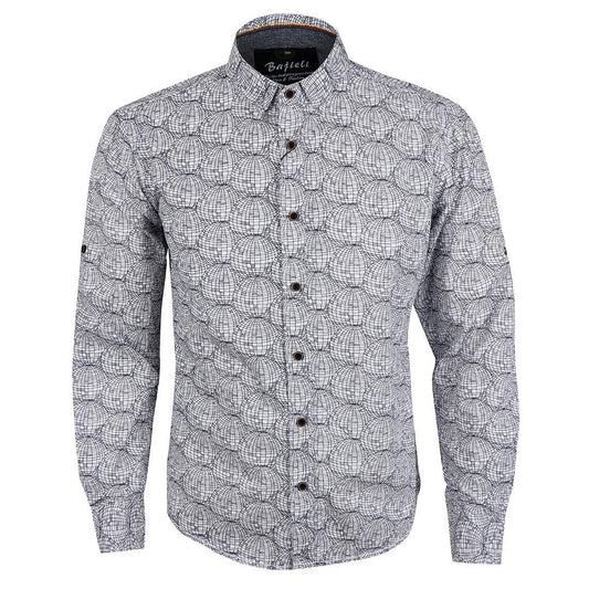 Vintage White Floral Print long Sleeve Shirt - Obeezi
