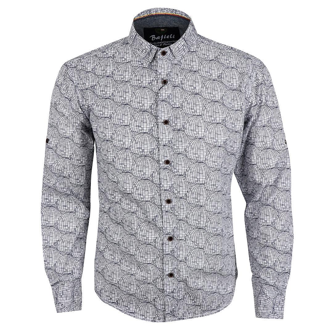 Vintage White Floral Print long Sleeve Shirt - Obeezi